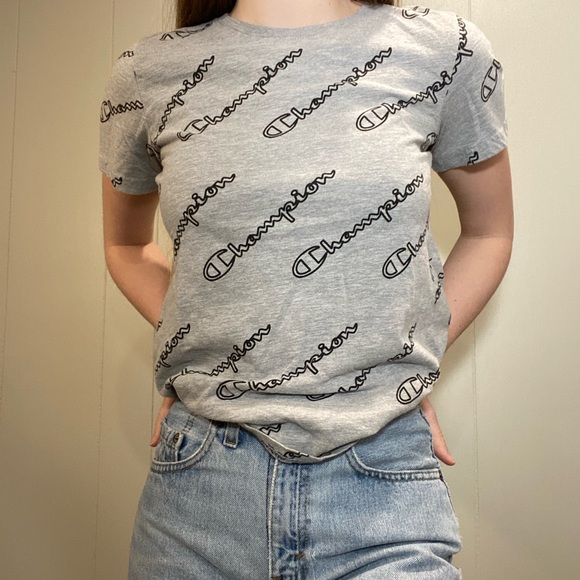 Champion Tops - Champion logo grey t shirt